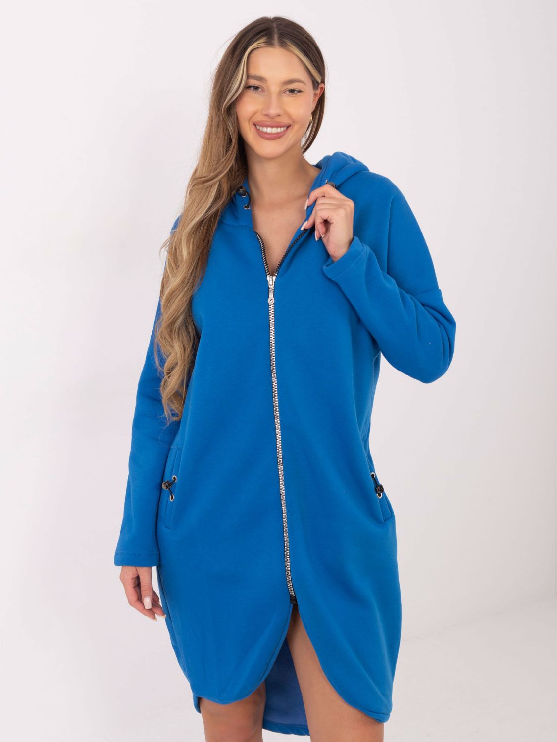 Dunkelblaue lange Kapuzenpullover Tina RUE PARIS