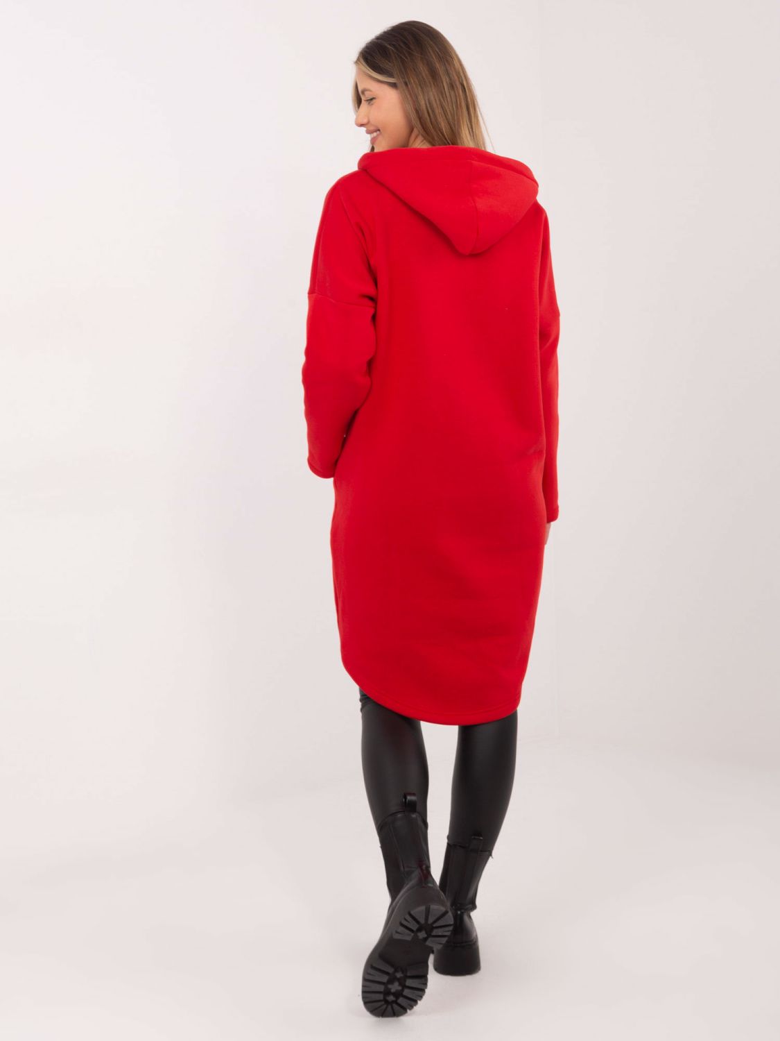 Langer roter Kapuzenpullover RUE PARIS
