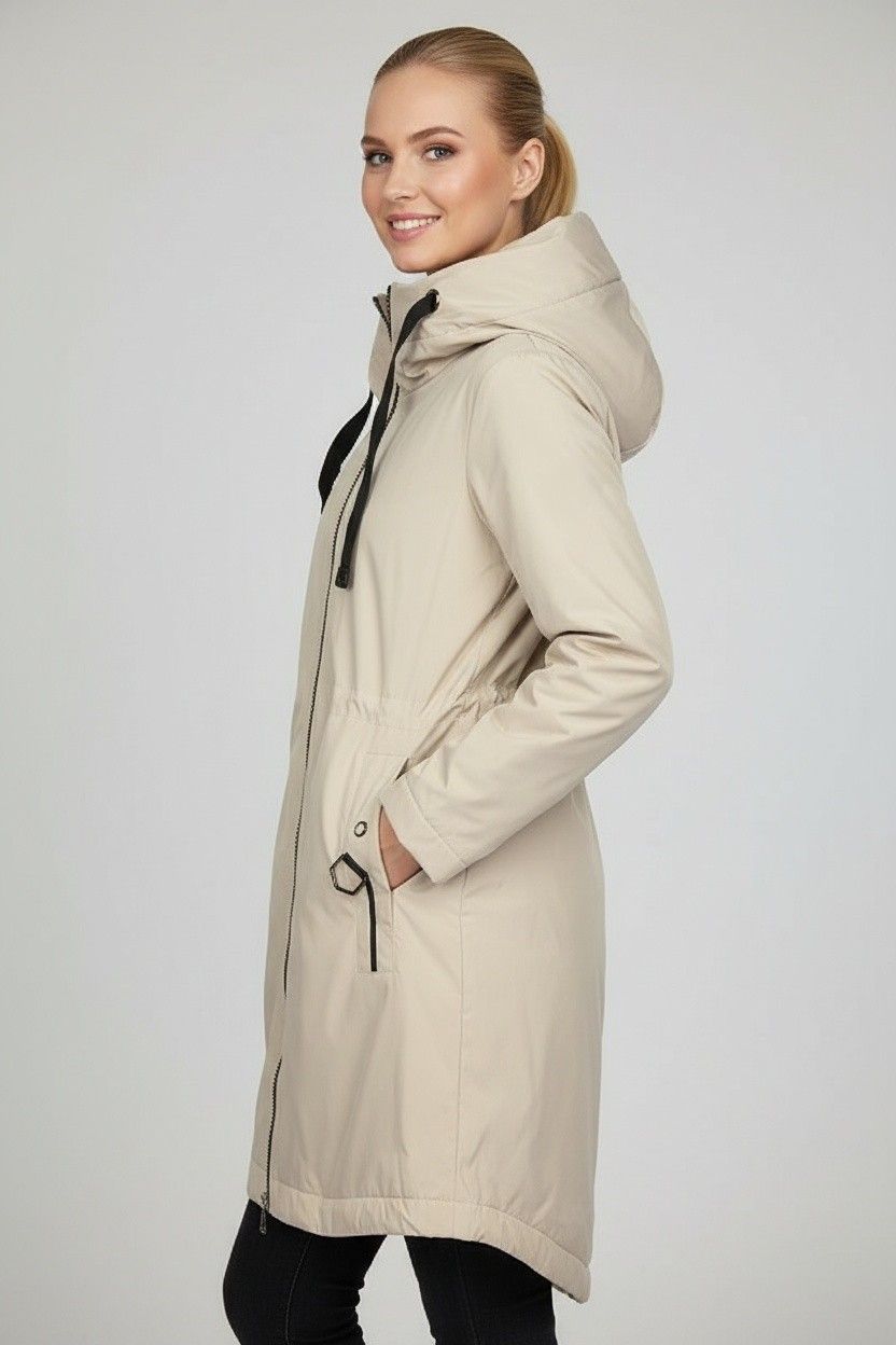 Übergangs-Kapuzenjacke Ecru