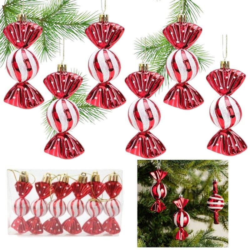 Weihnachtsdekorationen - Bonbons 6 Stk