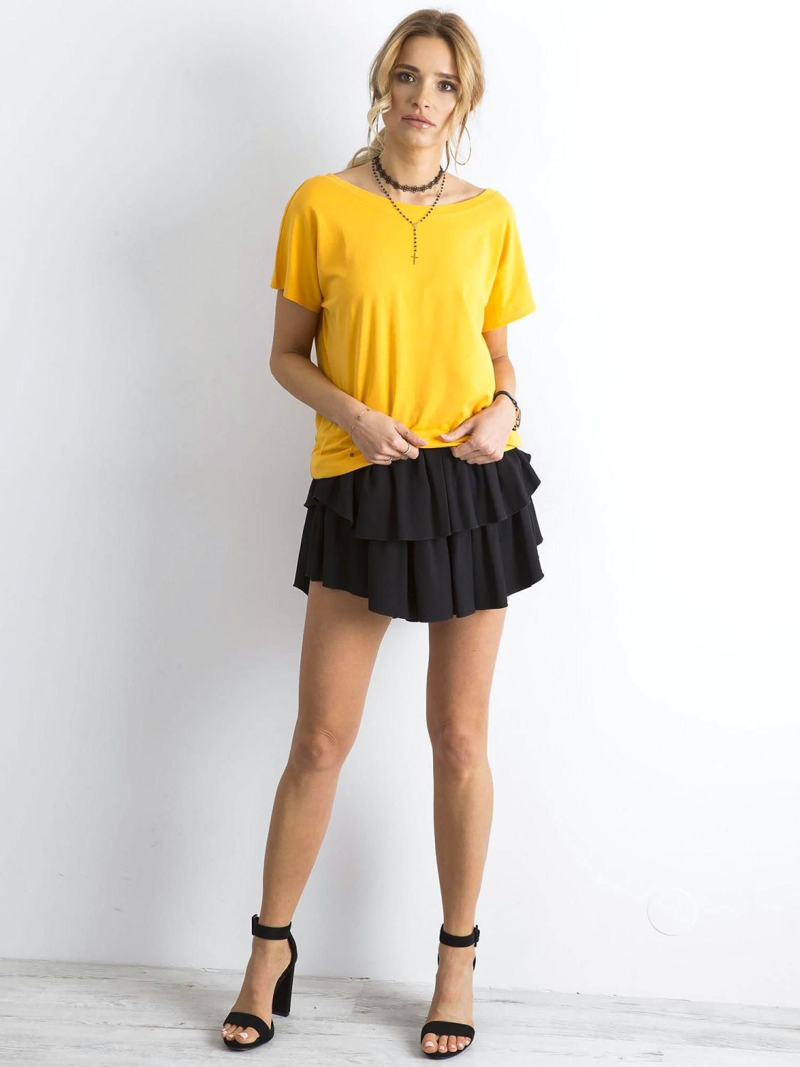 Dunkelgelbes Damen T-Shirt Fire