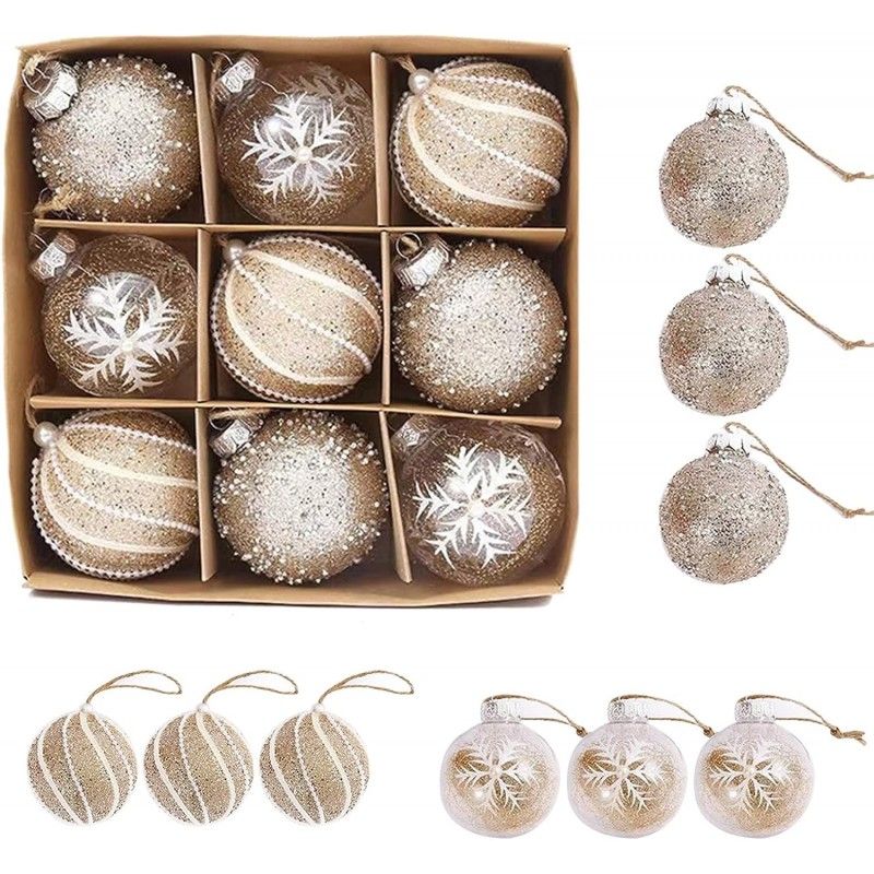 Weihnachtsdekorationen - 9 Stück Gold