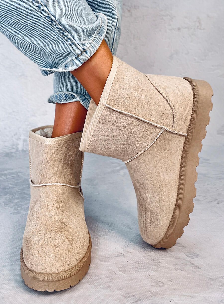 Winter gefütterte Schneestiefel Beige