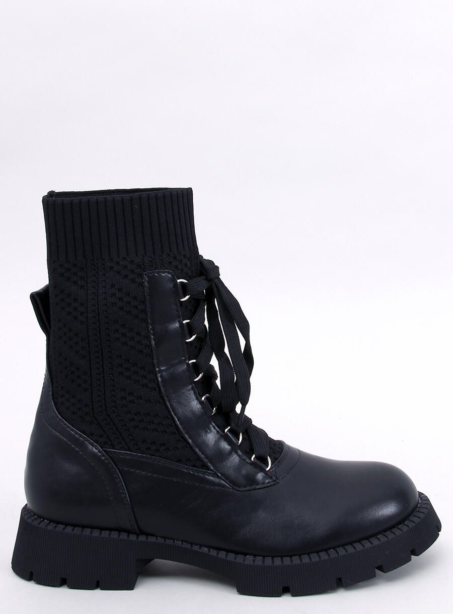 Stiefeletten mit Stoffobermaterial Schwarz