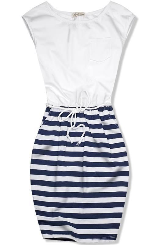Marine Kleid weiß/blau