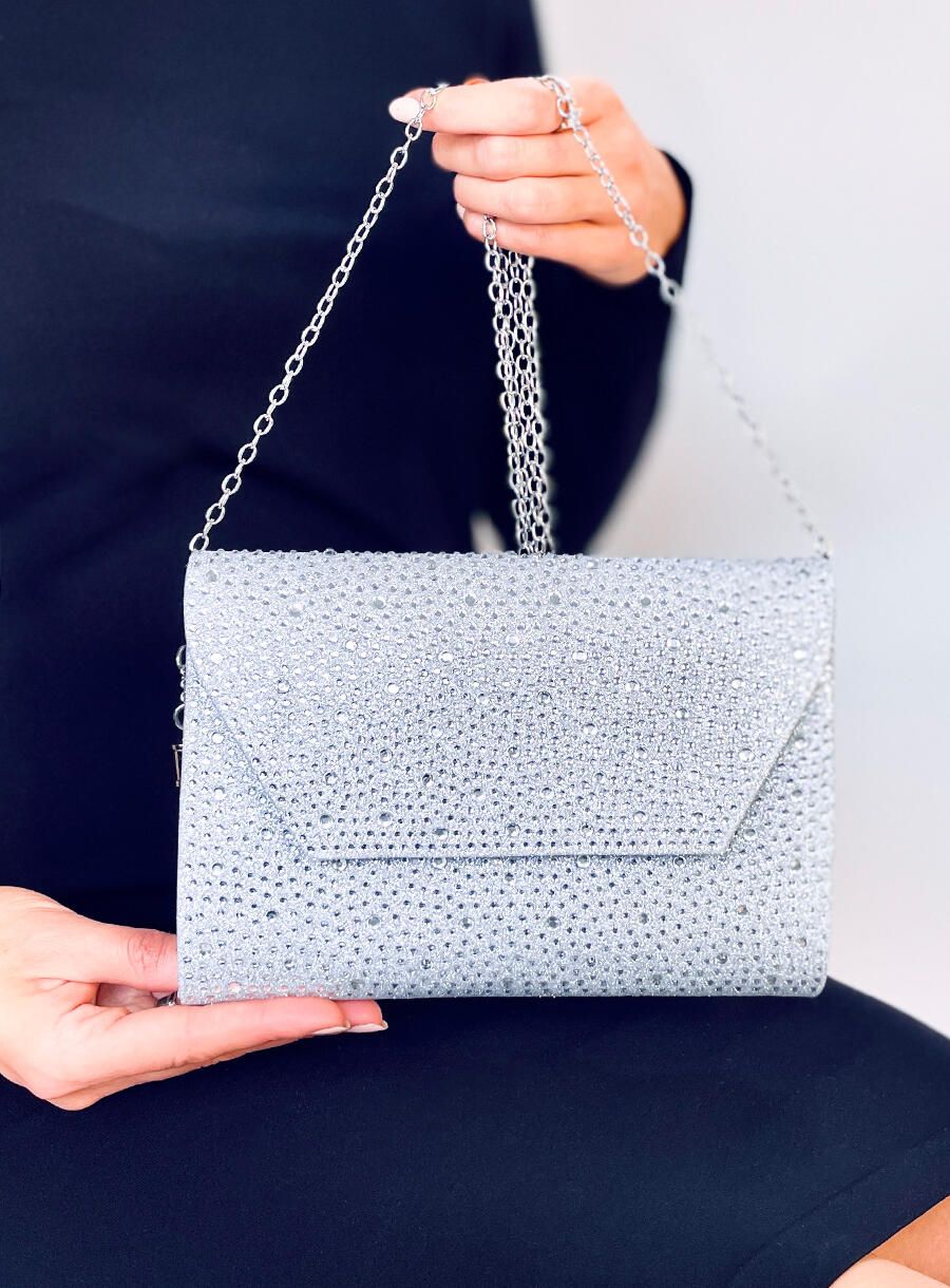 Glänzende Handtasche Silver