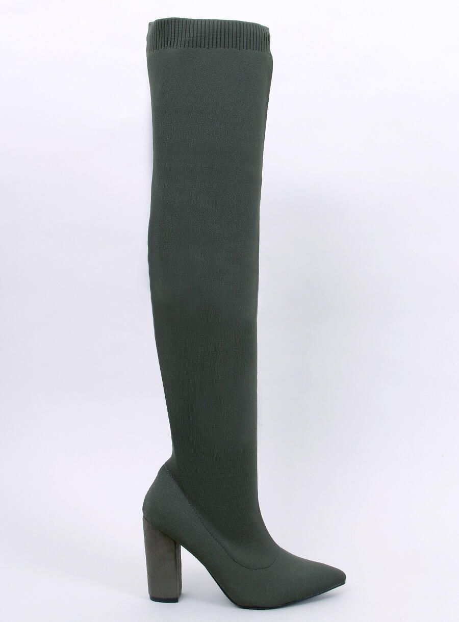 Damen-Sock-Boots Schwarz Grün