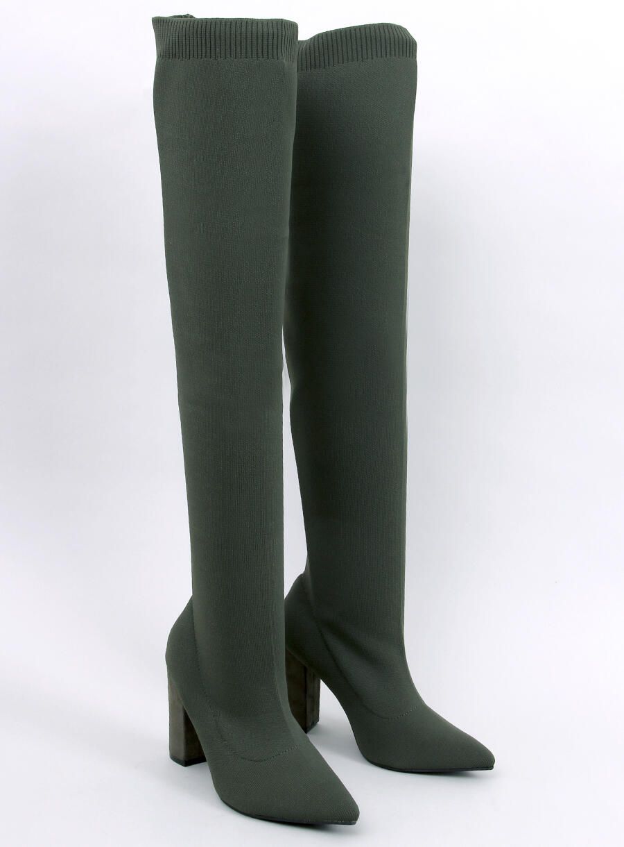 Damen-Sock-Boots Schwarz Grün