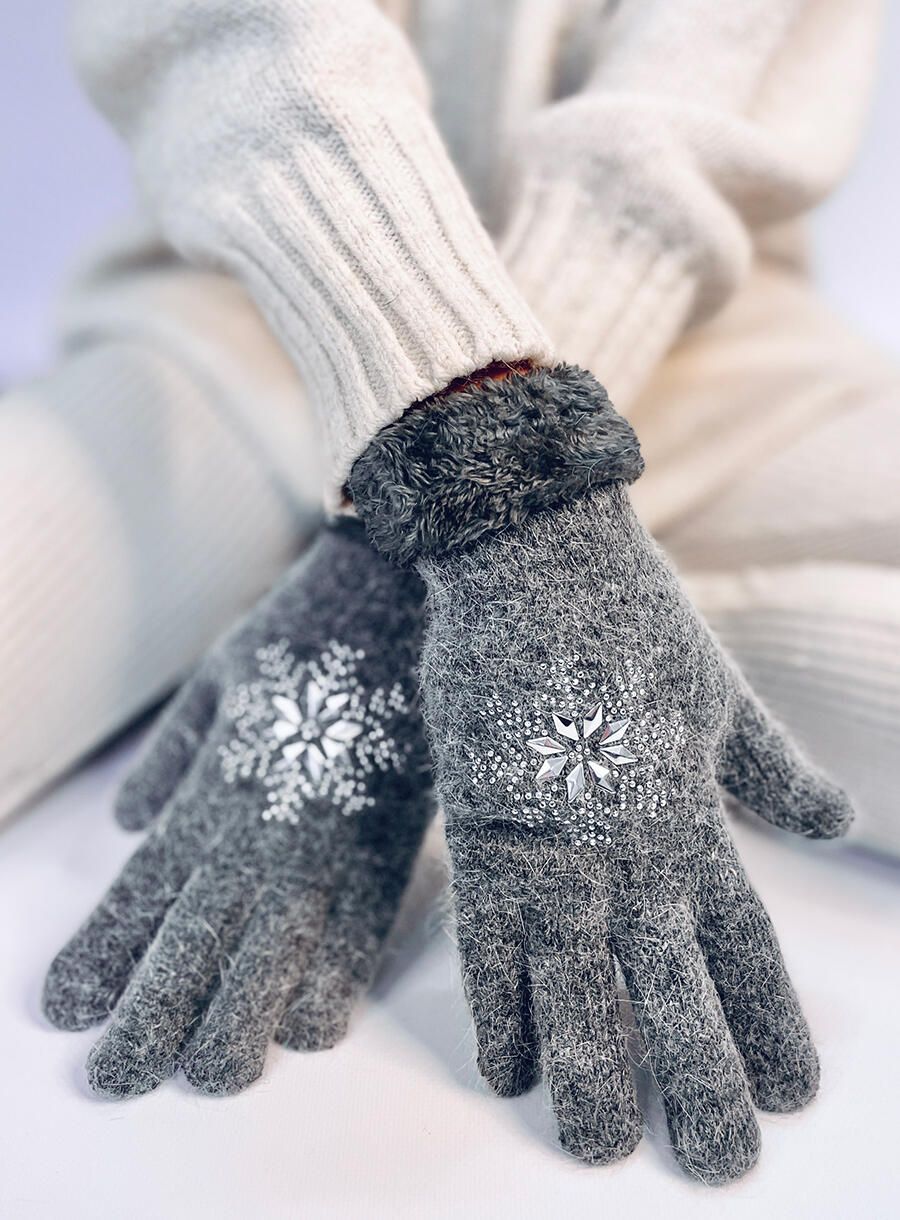 Damenhandschuhe SNOWFLAKE Anthrazit