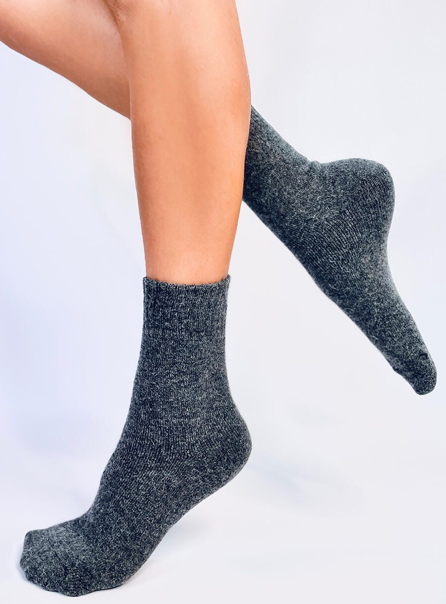 Winterwollsocken Dunkelgrau
