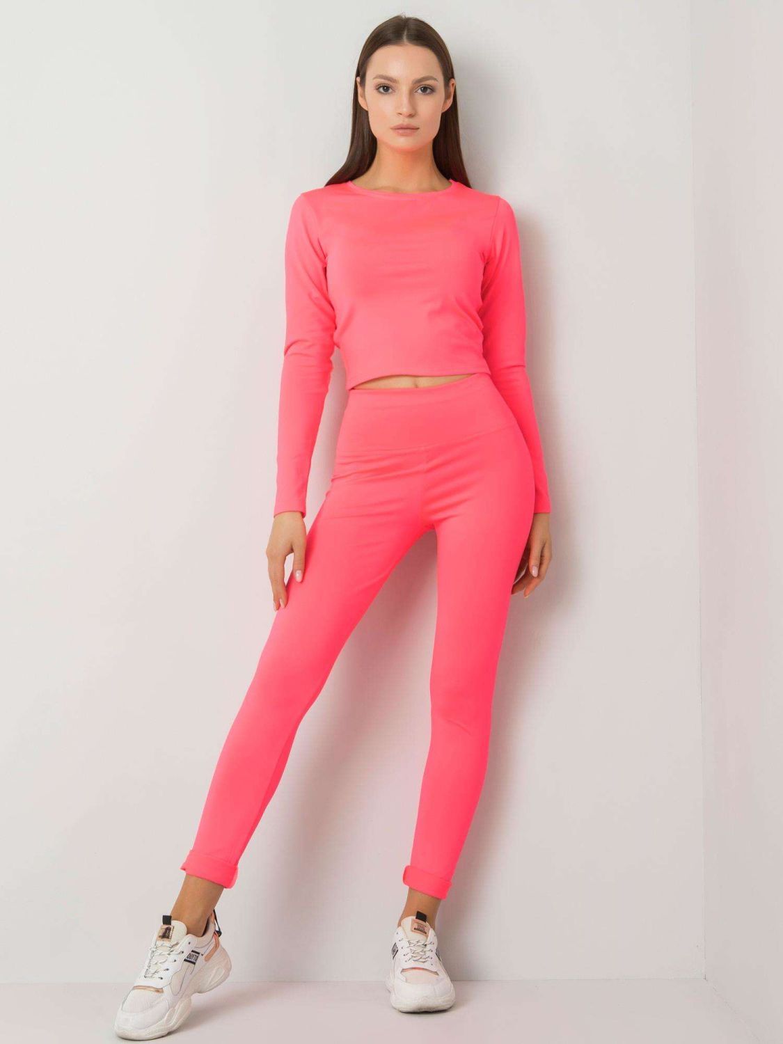 Fluo rosa Damen Sportanzug
