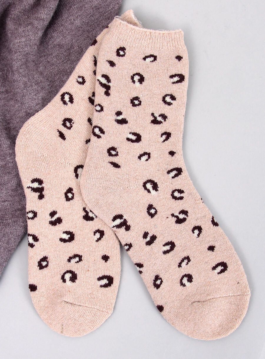 Damensocken mit Leopardenmuster 3 - 3 Paar
