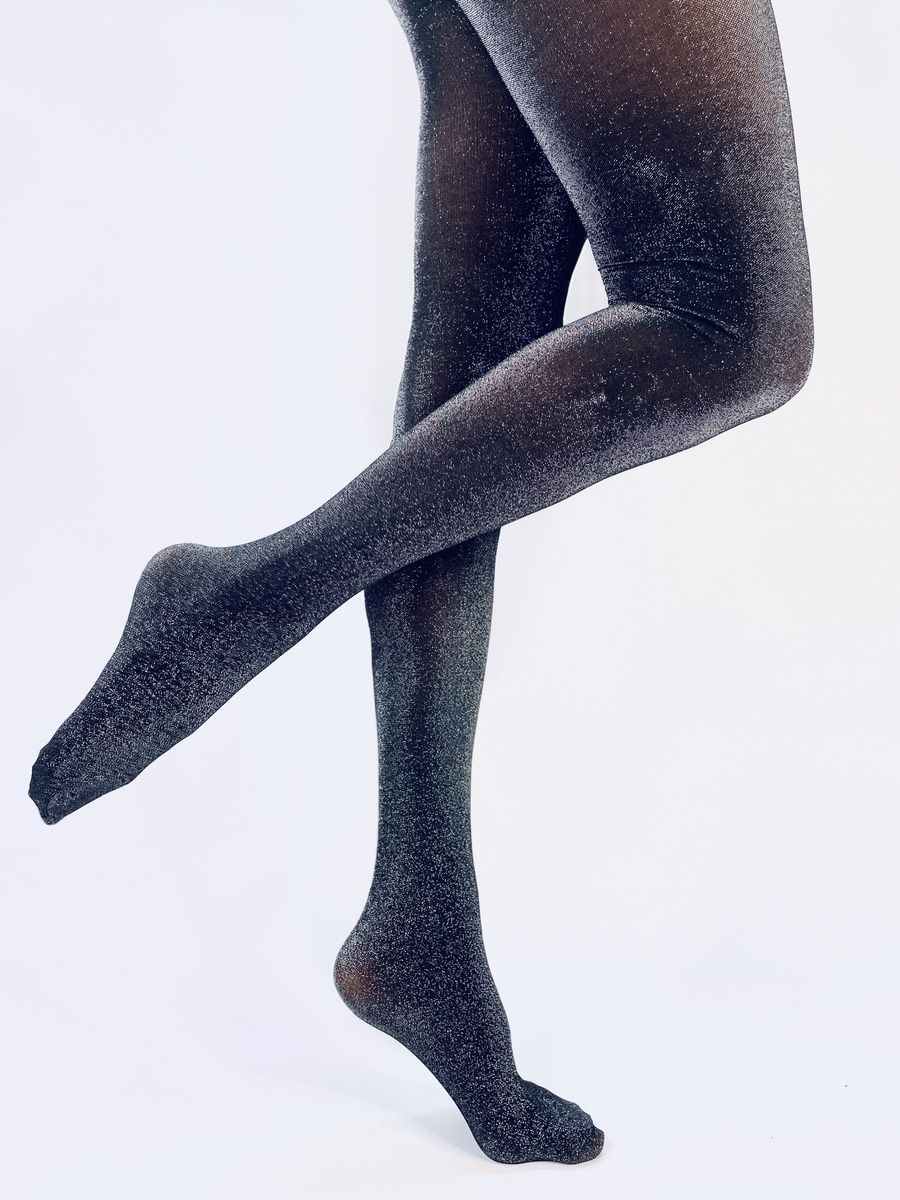 Glänzende Damenstrumpfhose Schwarz