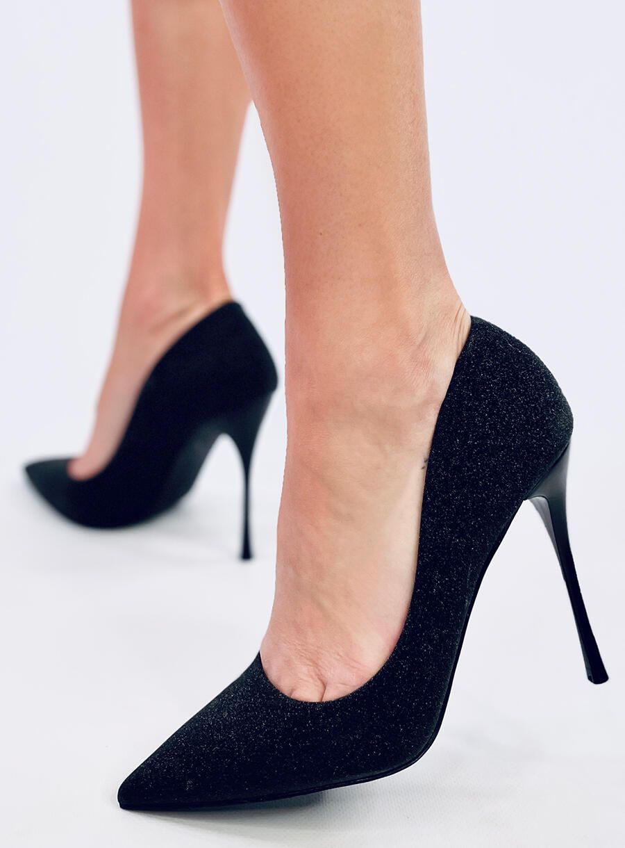Funkelnde Pumps Schwarz