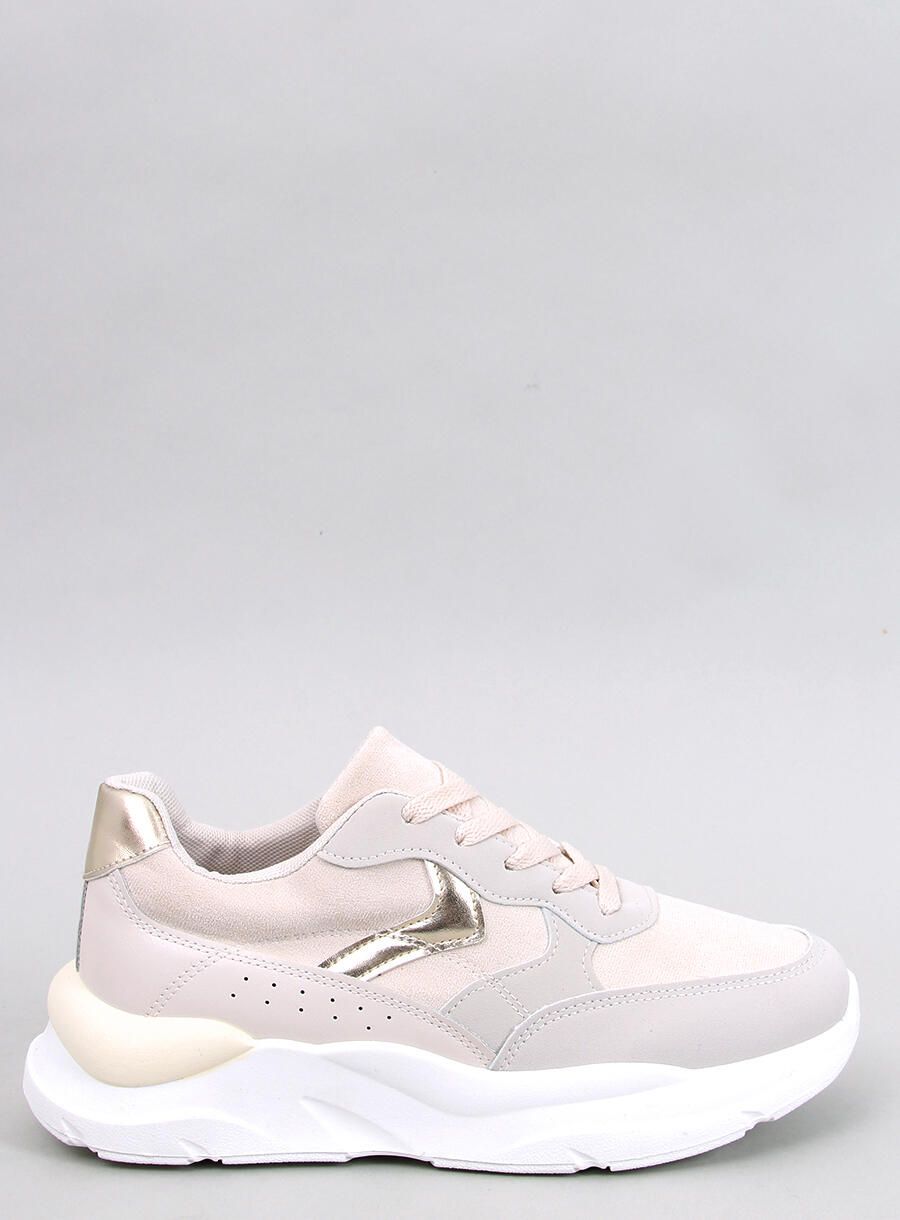 Plattform-Sneakers aus Öko-Leder/Wildleder Ecru