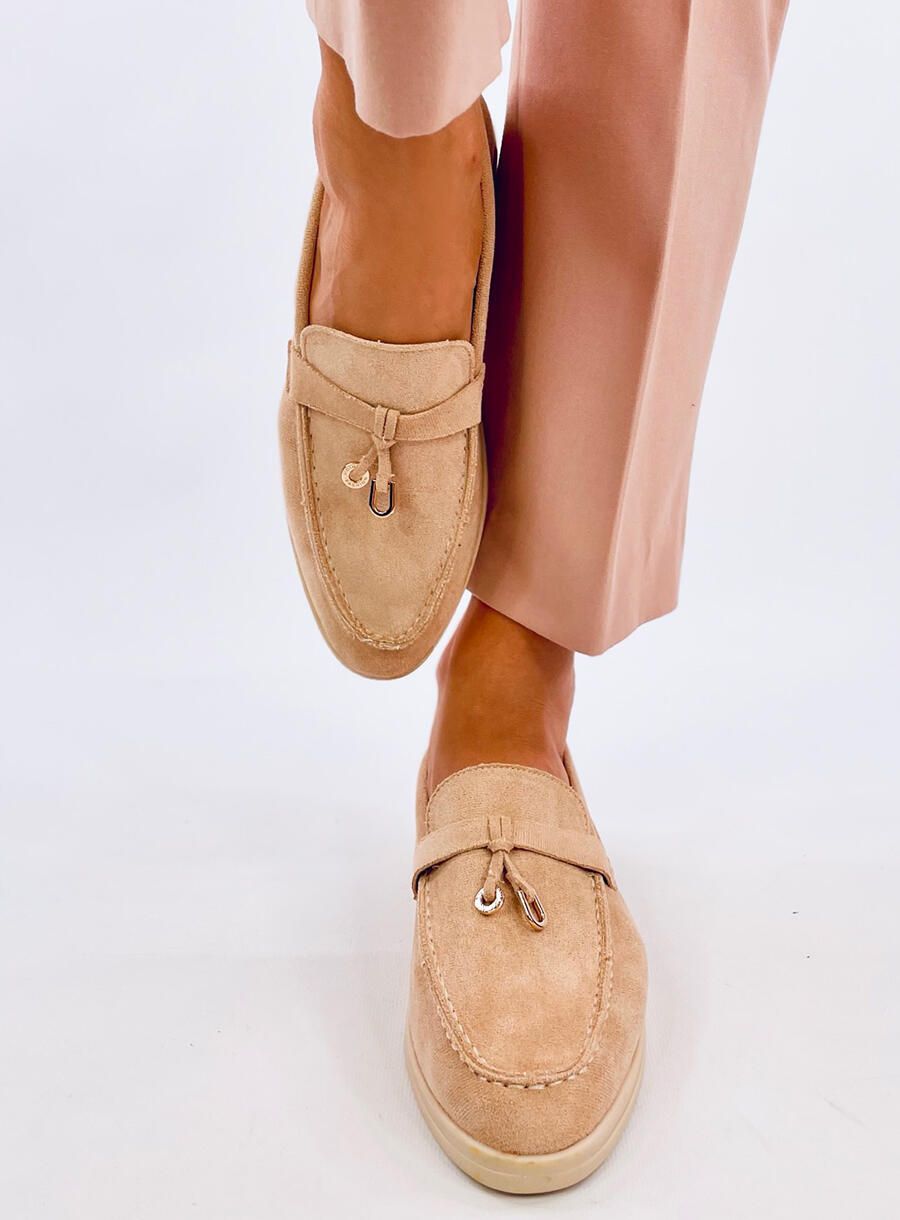 Weiche Wildledermokassins Beige