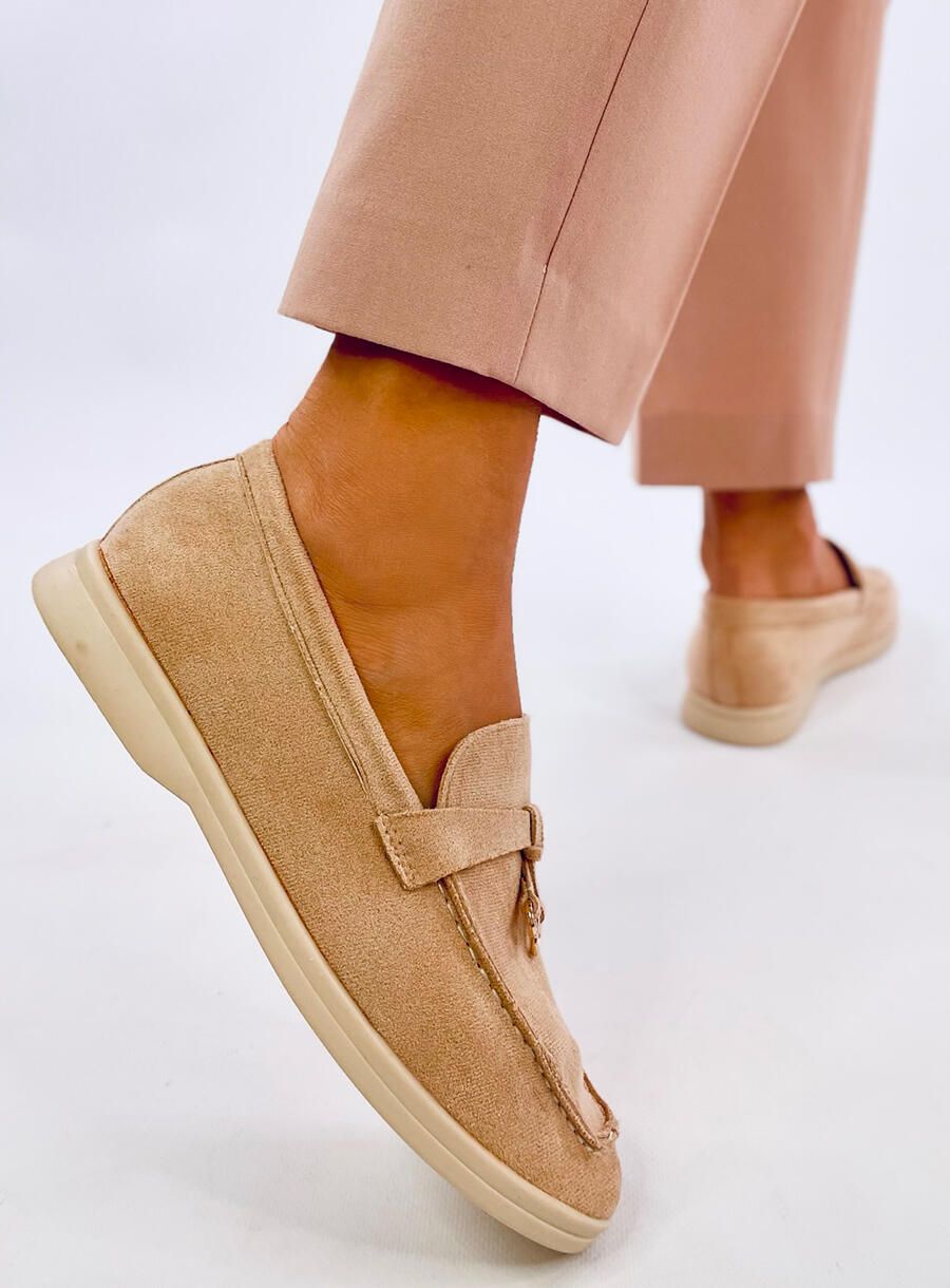 Weiche Wildledermokassins Beige