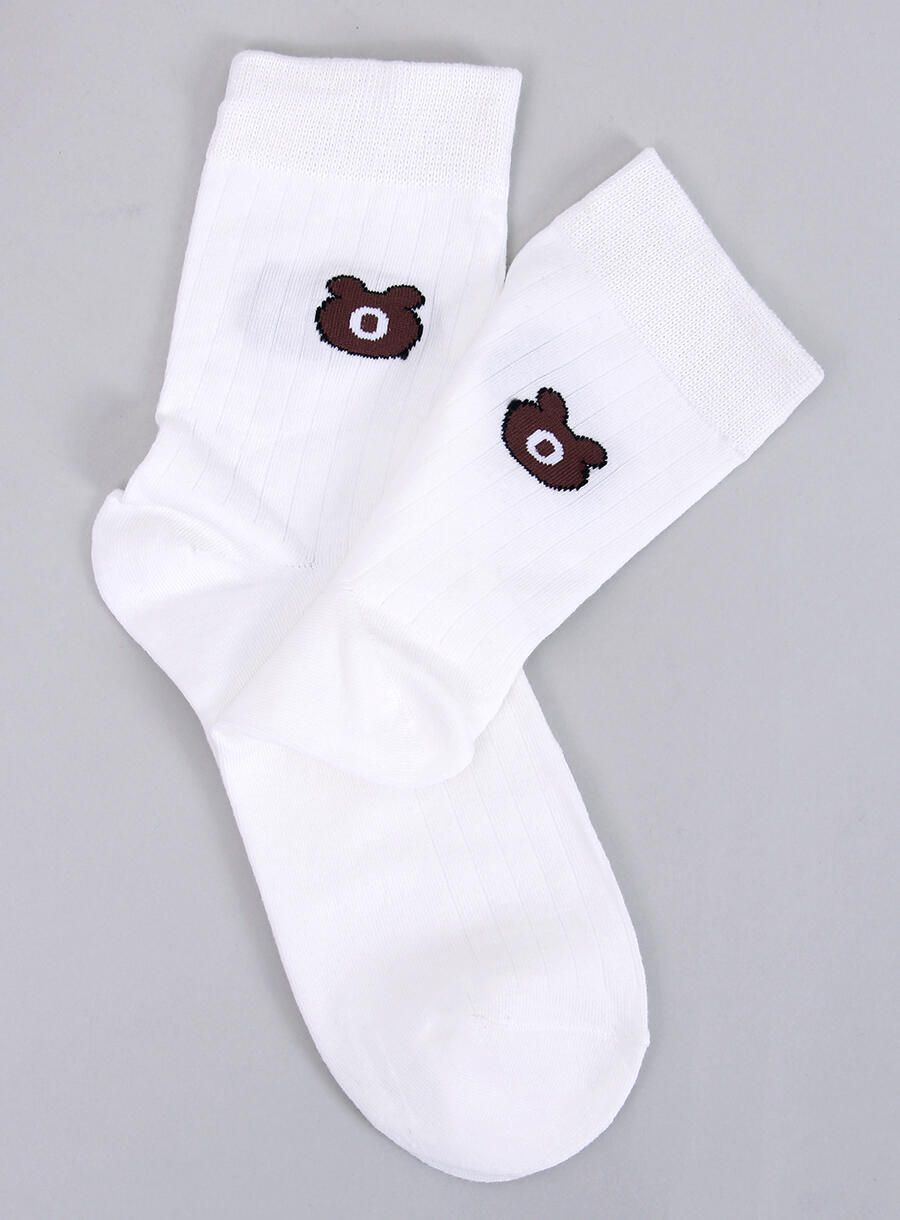 Weiße Damensocken TEDDY