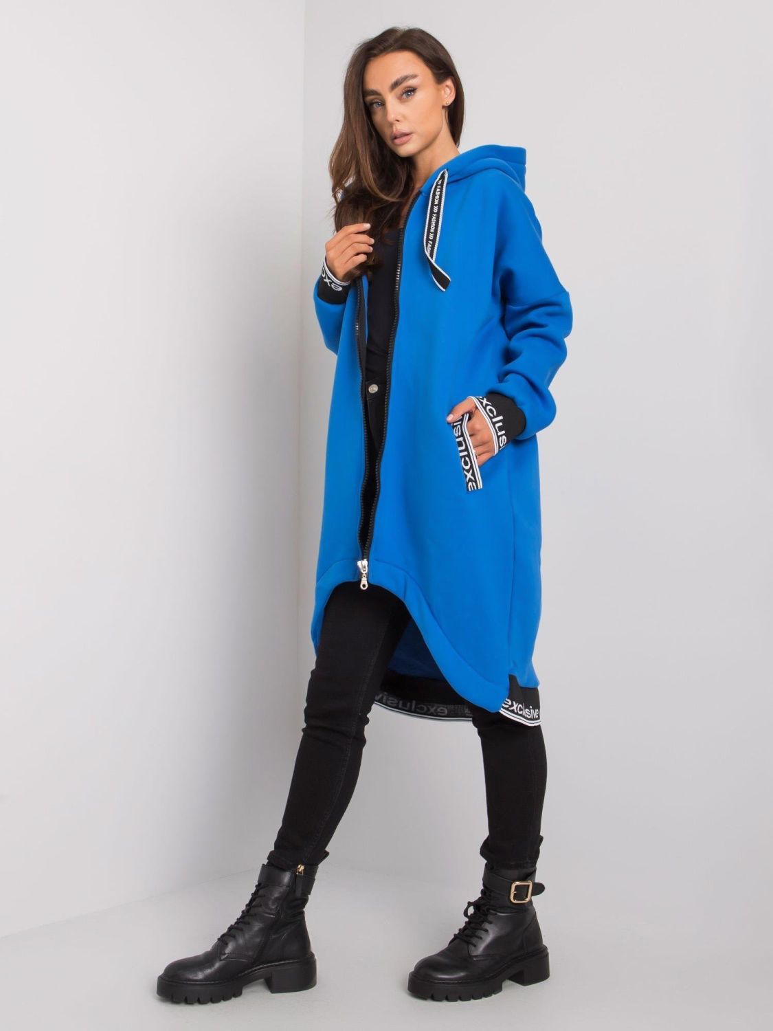 Dunkelblaue Damen Sweatjacke