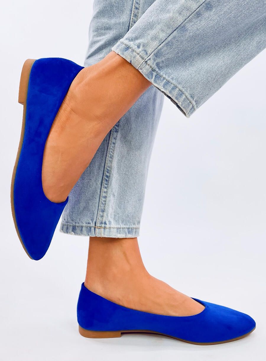 Wildleder-Ballerinas Sky Blue