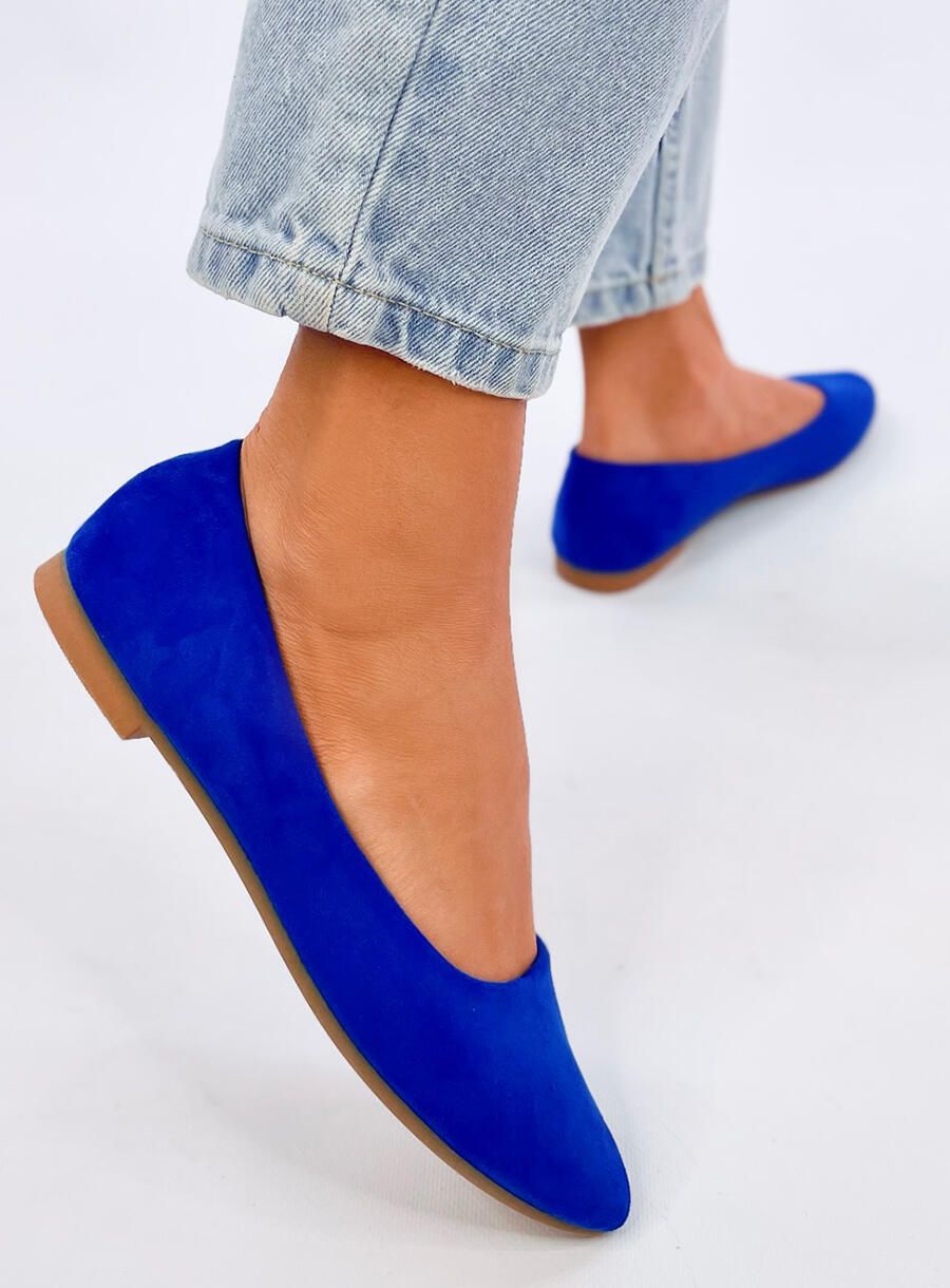 Wildleder-Ballerinas Sky Blue