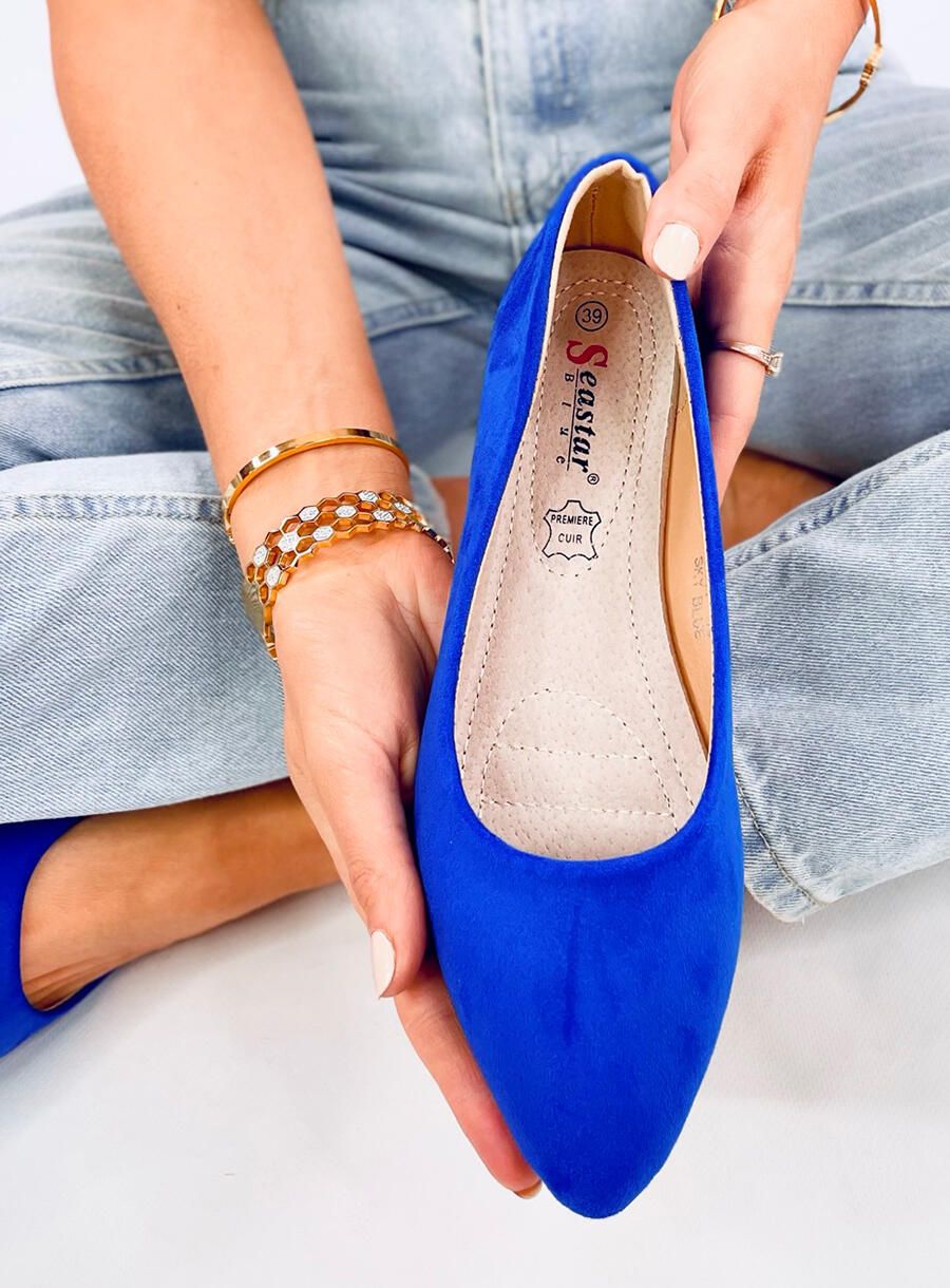 Wildleder-Ballerinas Sky Blue