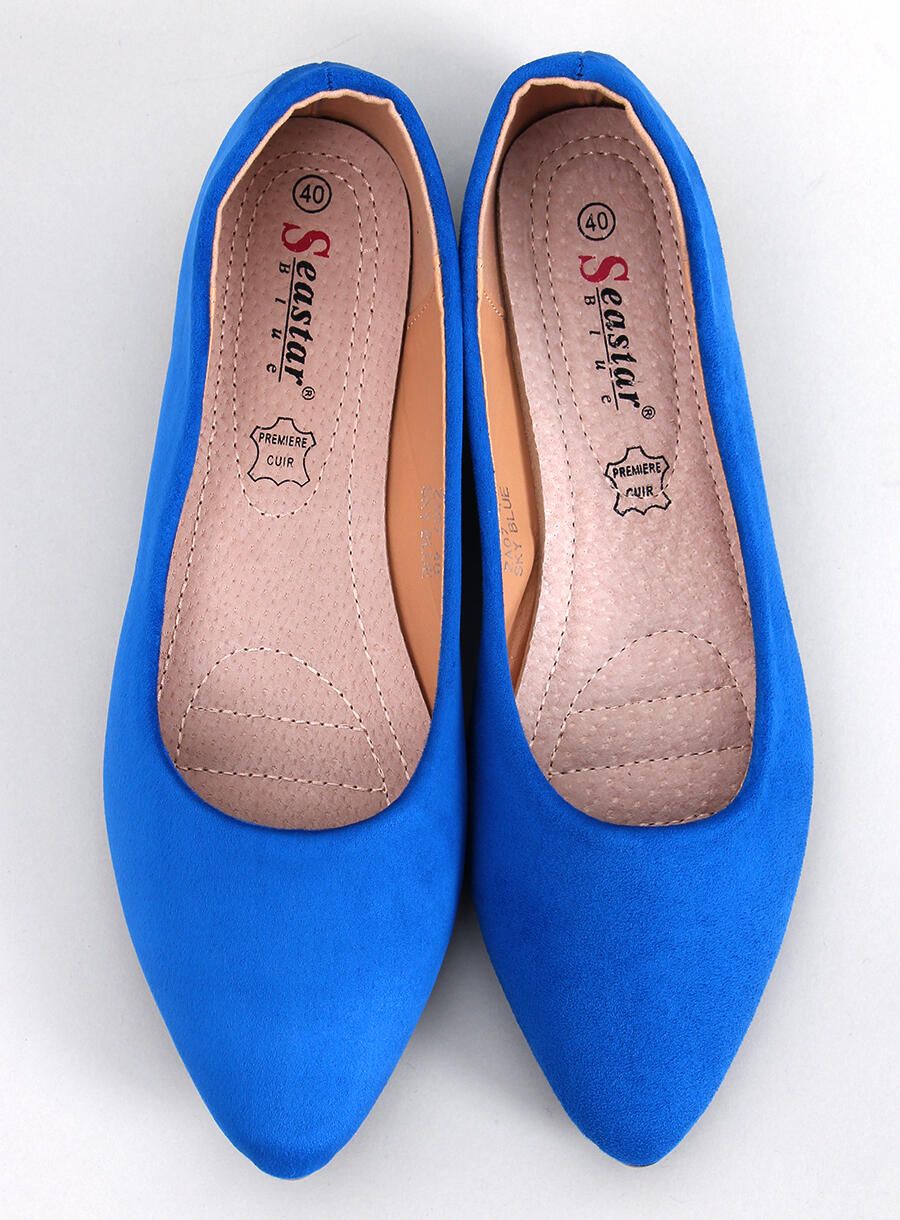 Wildleder-Ballerinas Sky Blue
