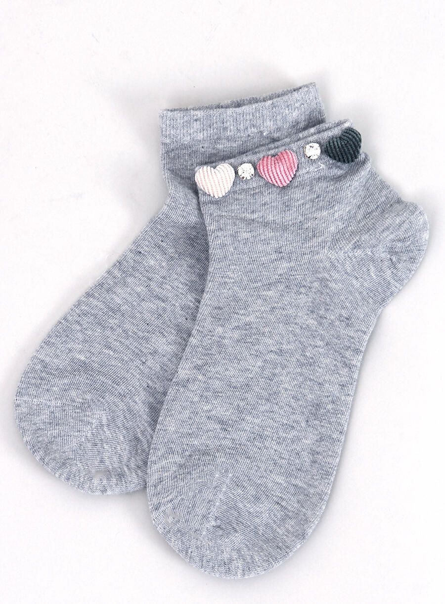Socken mit Herzen Grau