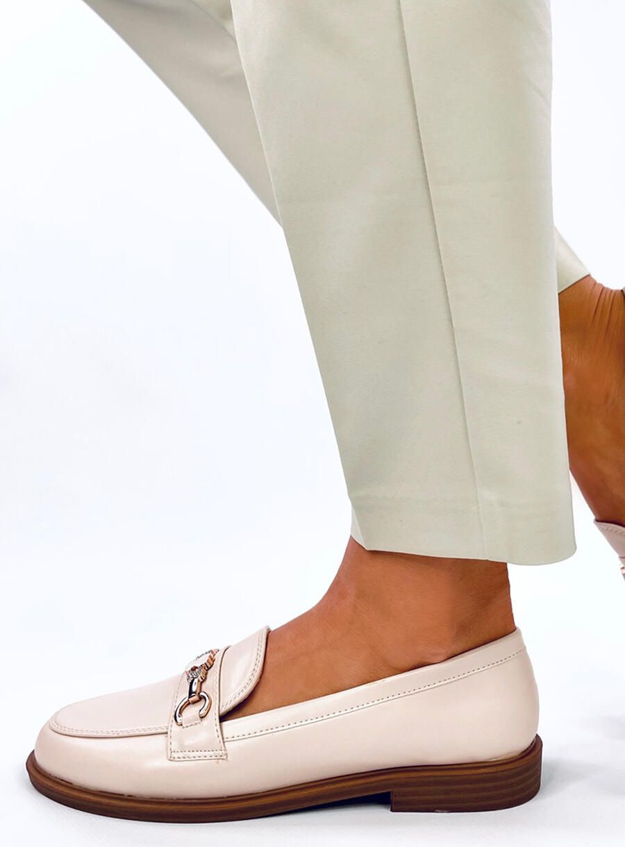 elegante Mokassins für Damen Beige