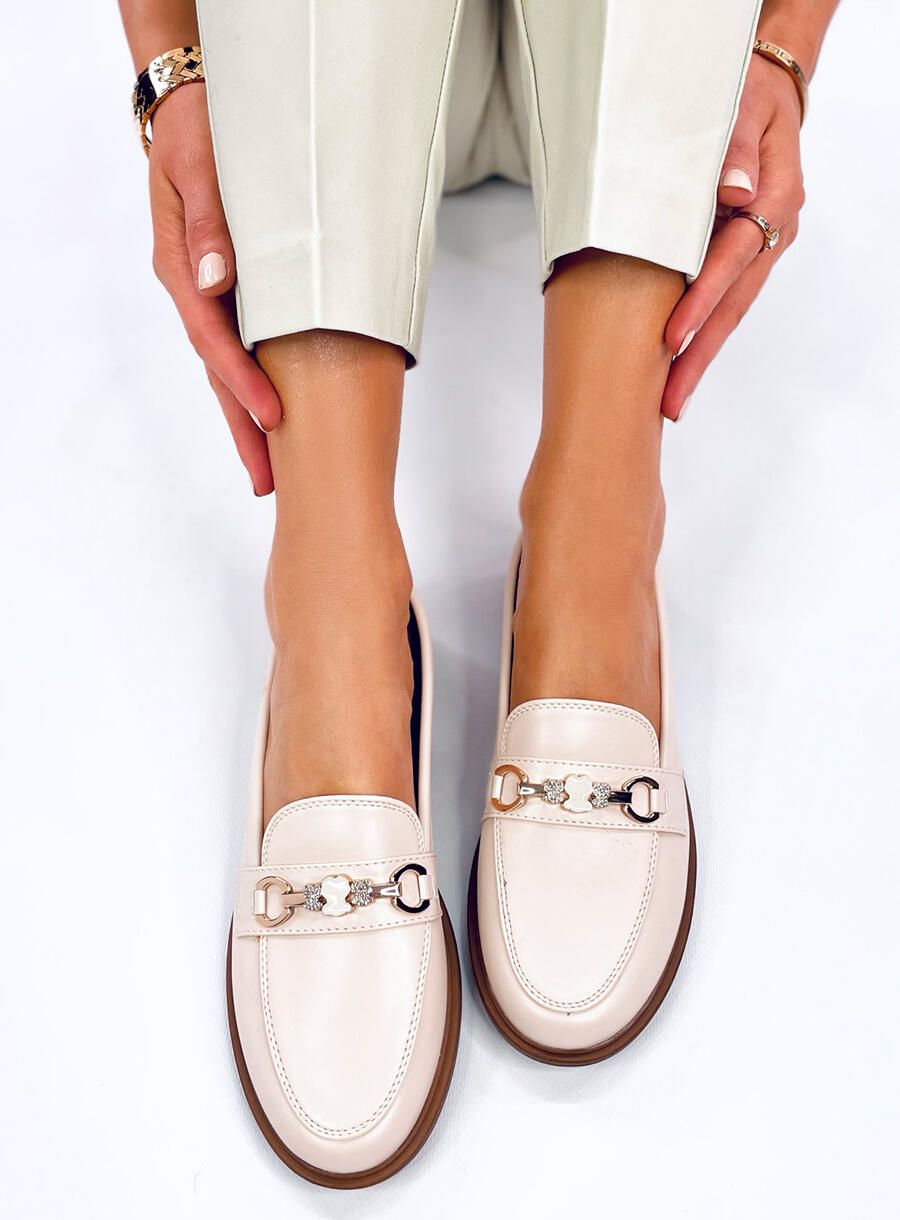 elegante Mokassins für Damen Beige