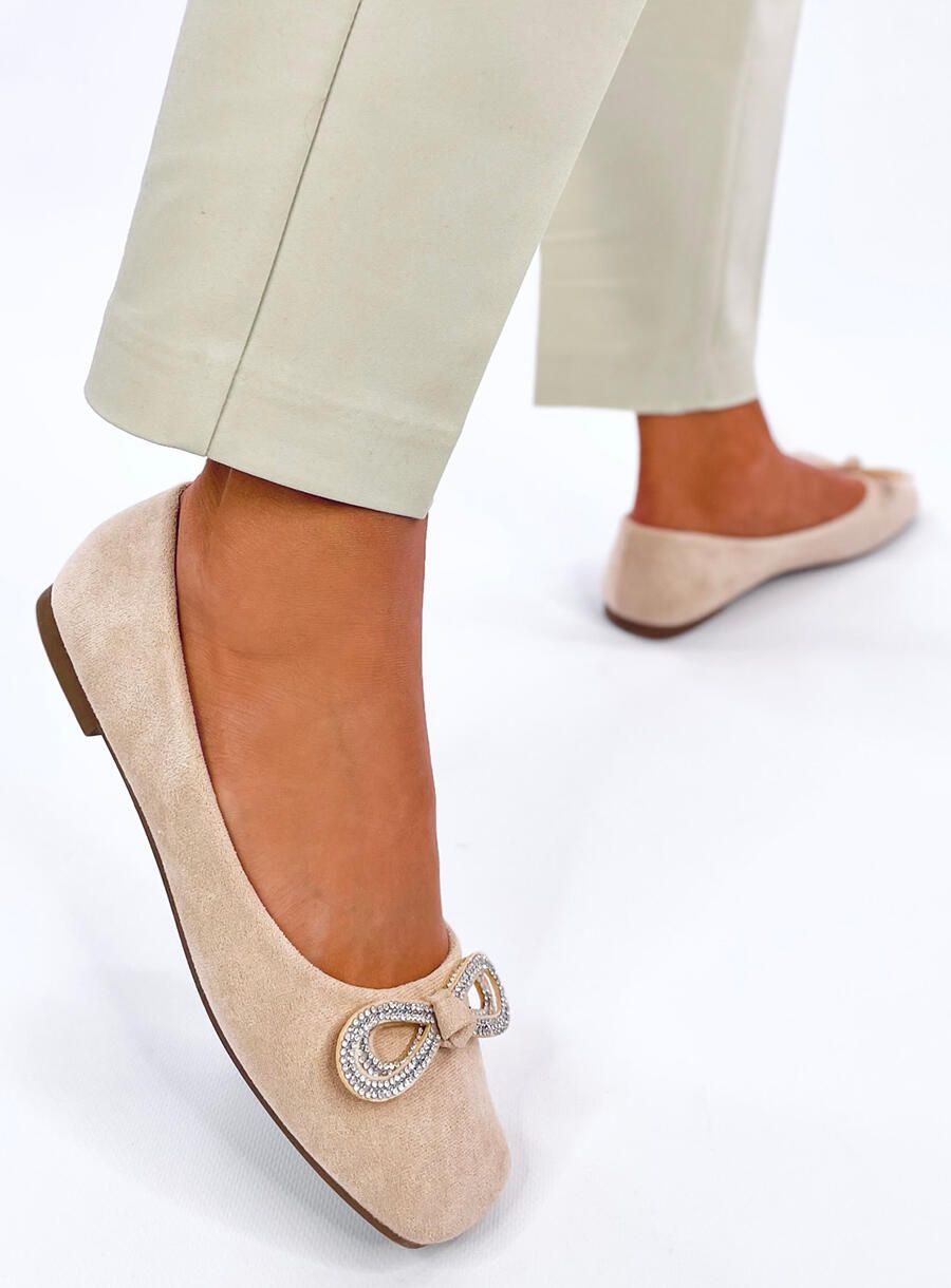 Ballerinas mit Schleife Beige