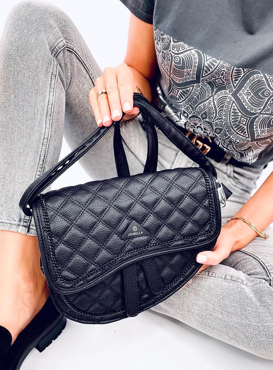 Handtasche im Steppdesign Schwarz