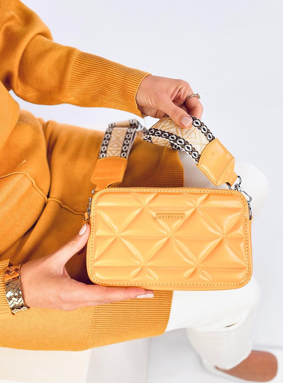 Glänzende gesteppte Handtasche Gelb