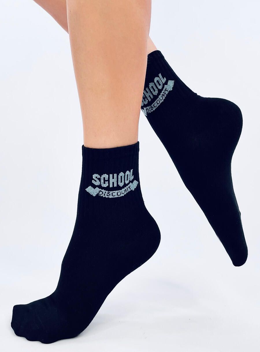 Baumwollsocken SCHOOL Schwarz