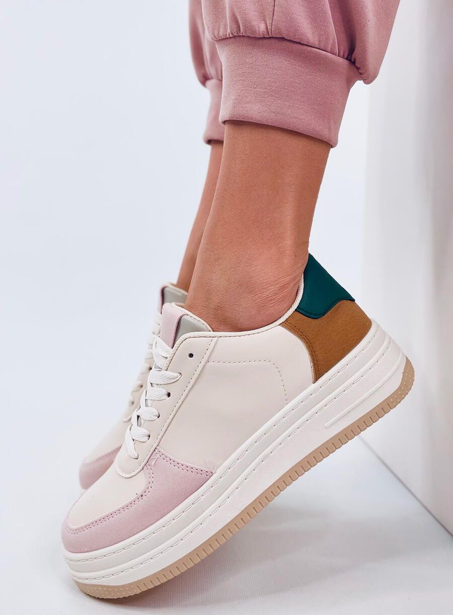 Mehrfarbige Damen-Sneaker Rosa