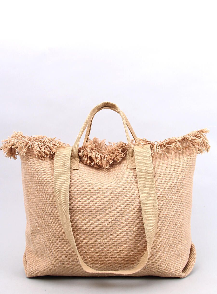 Strandtasche im Boho-Stil mit Quasten Beige