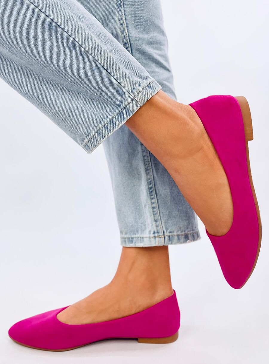 Wildleder-Ballerinas Pink