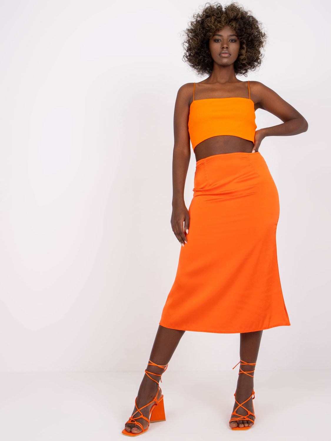 Eleganter Midi-Rock in Orange