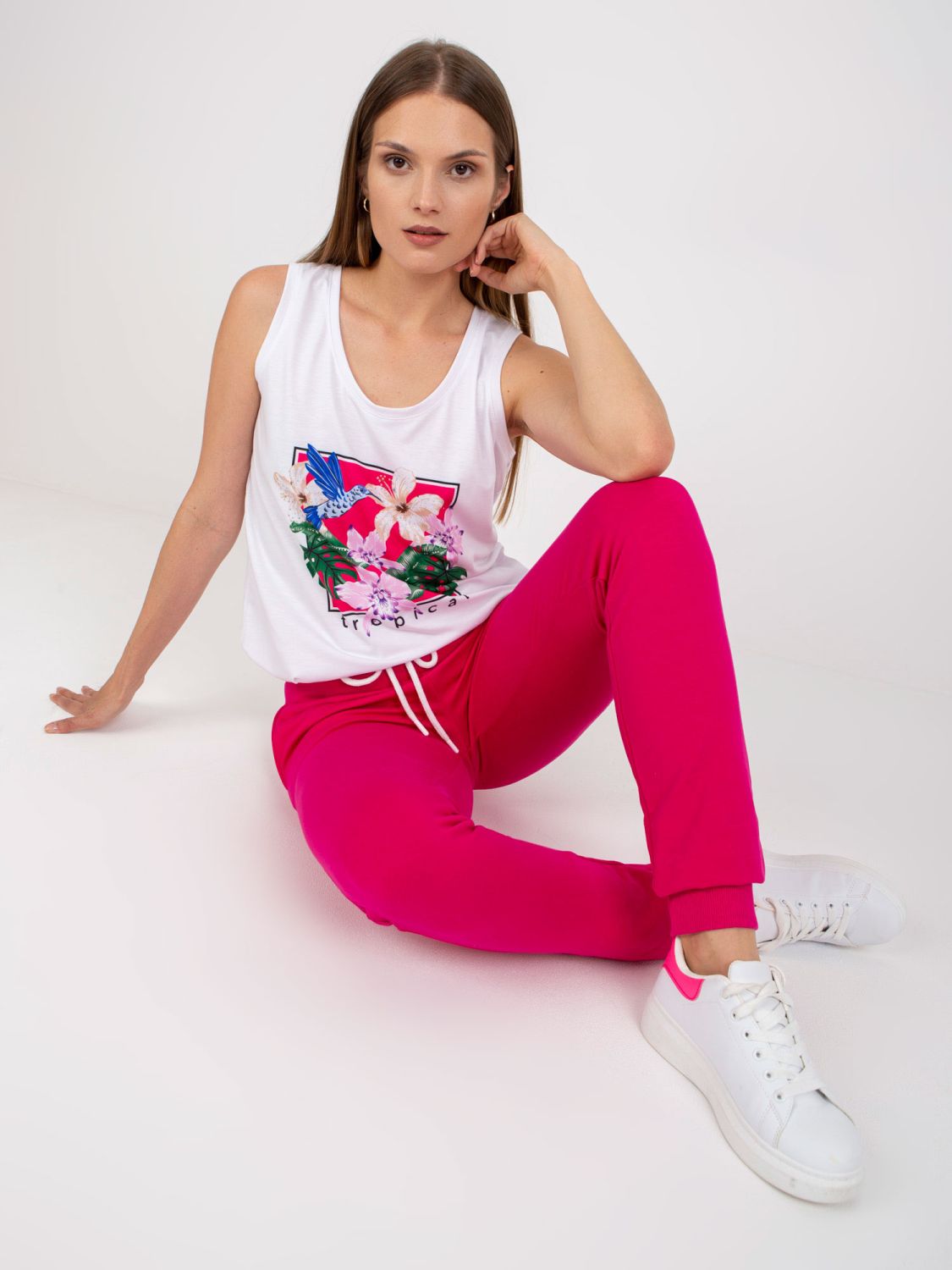 Stylisches Set in Weiß-Rosa