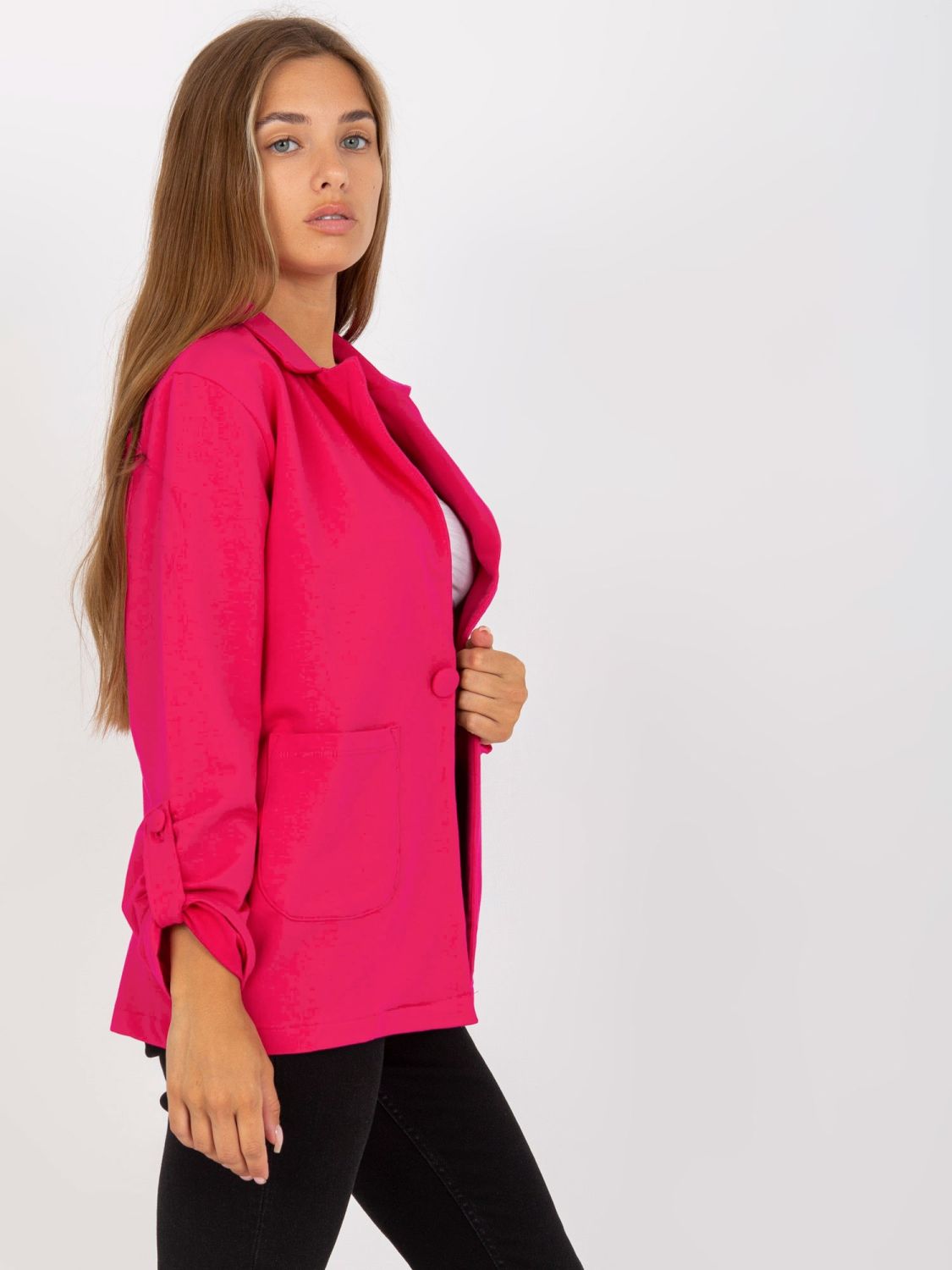 Fuchsia Sweatjacke mit Taschen RUE PARIS