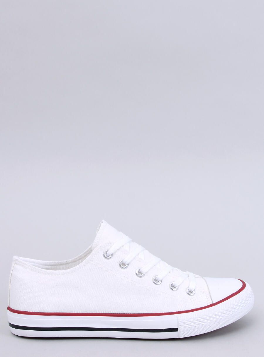 Klassische niedrige Canvas-Sneaker Weiß
