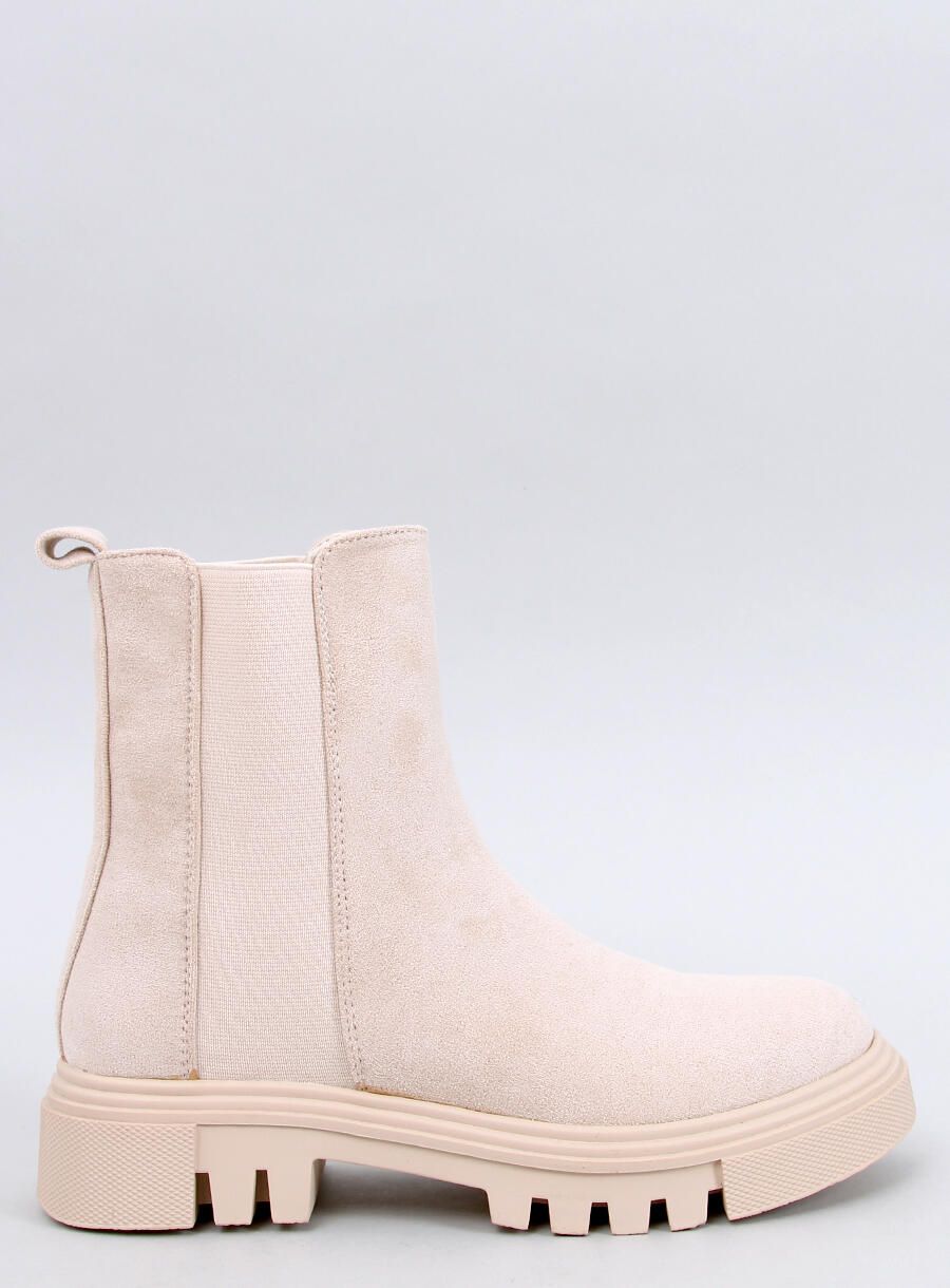 Wildlederstiefel mit dicker Sohle Beige