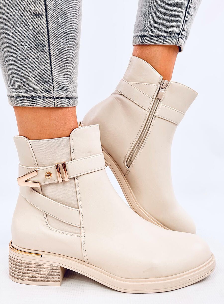 Beige Stiefeletten SABINE