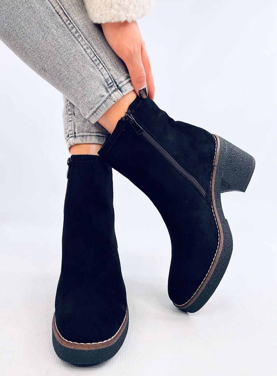 Damen Stiefeletten mit stabilem Absatz Schwarz
