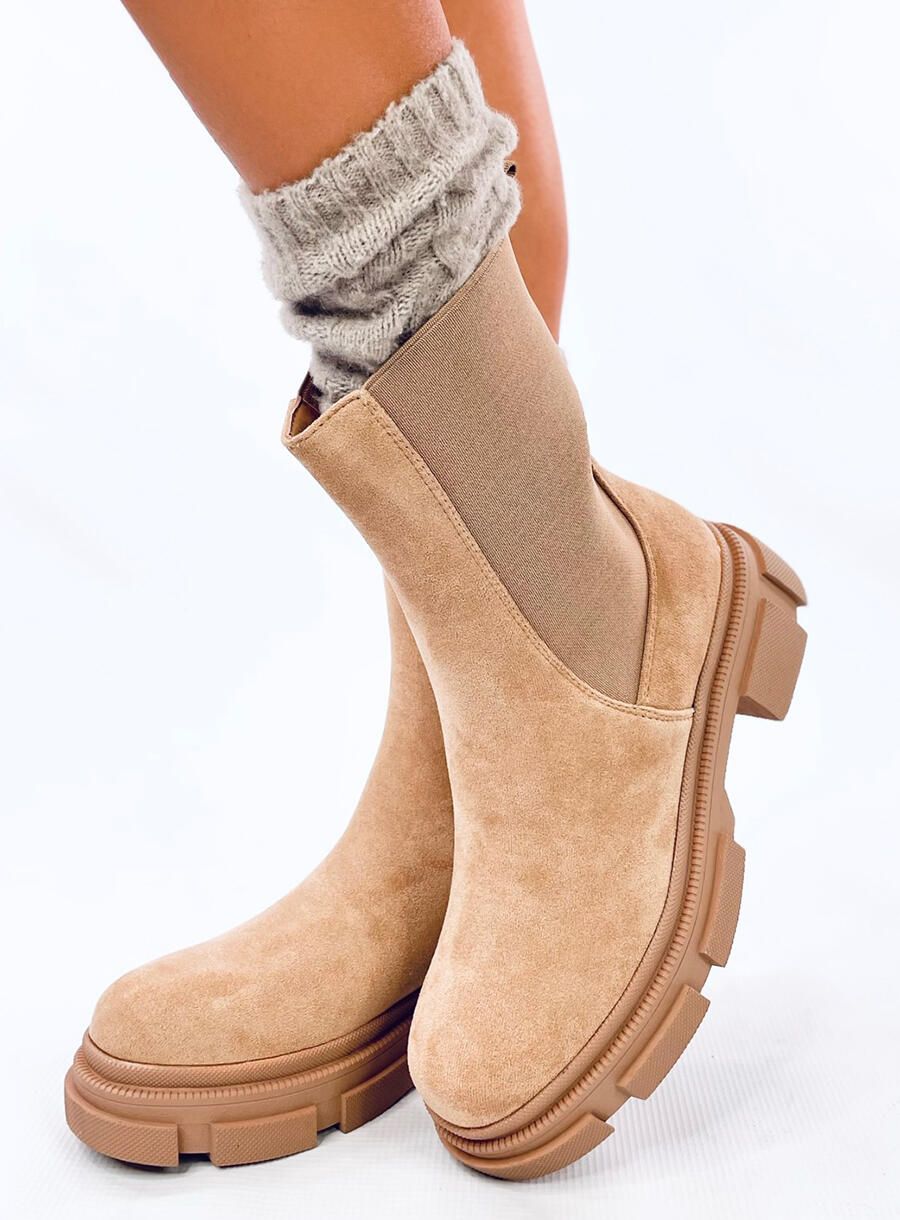 Chelsea Stiefel aus Wildleder Beige