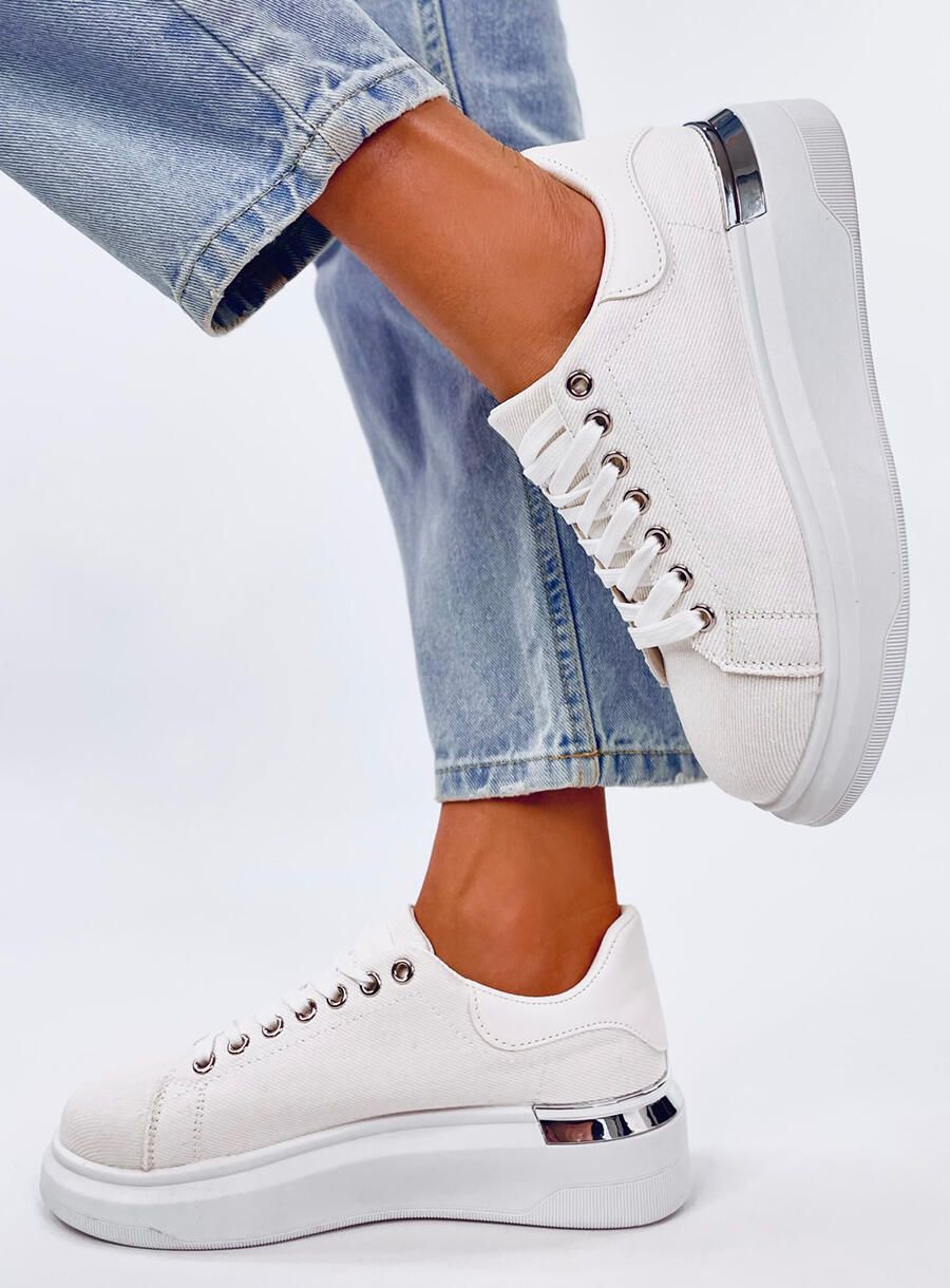 Plateau-Sneaker aus Canvas ECRU