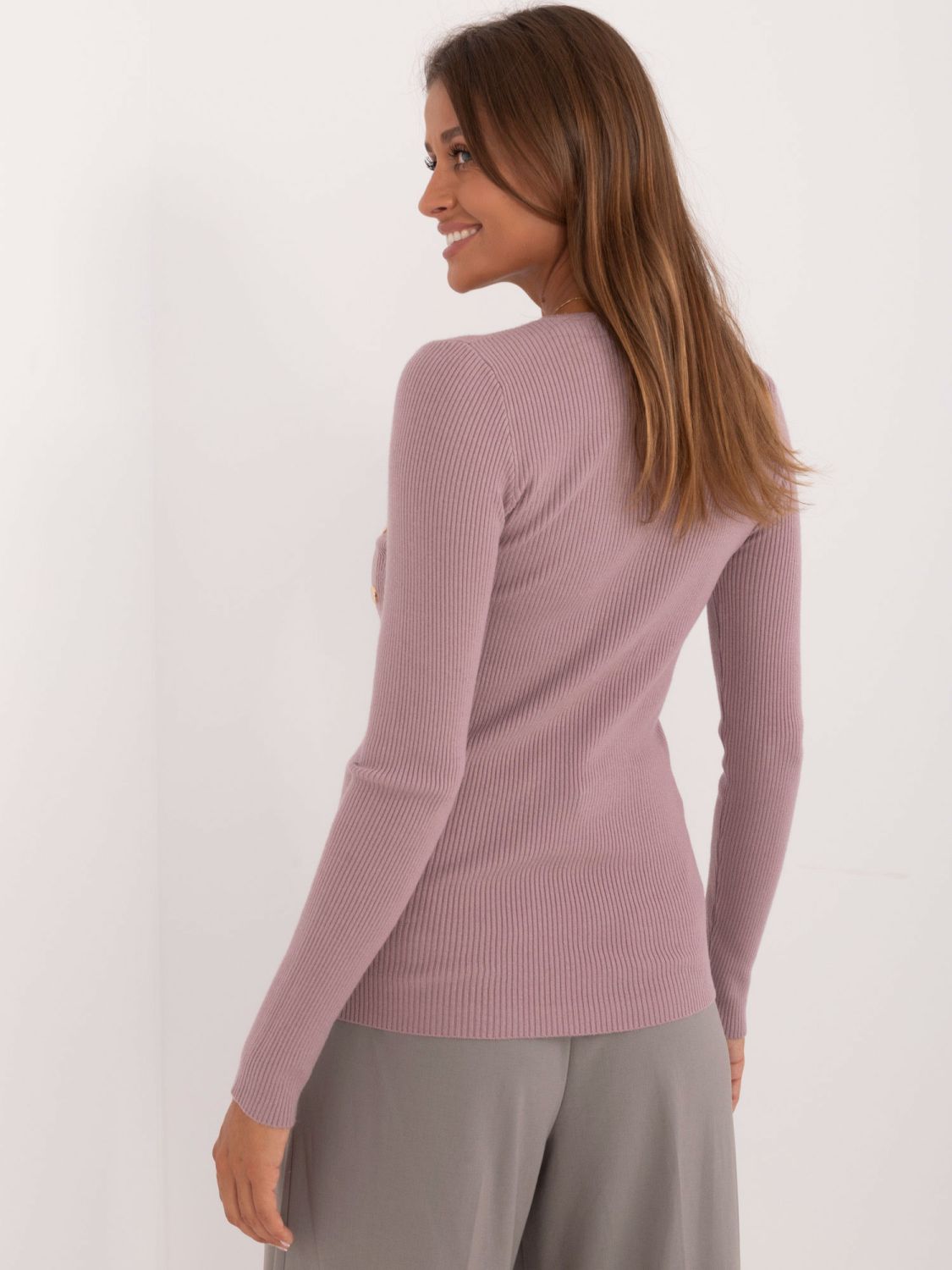 Lila Pullover mit langen Ärmeln