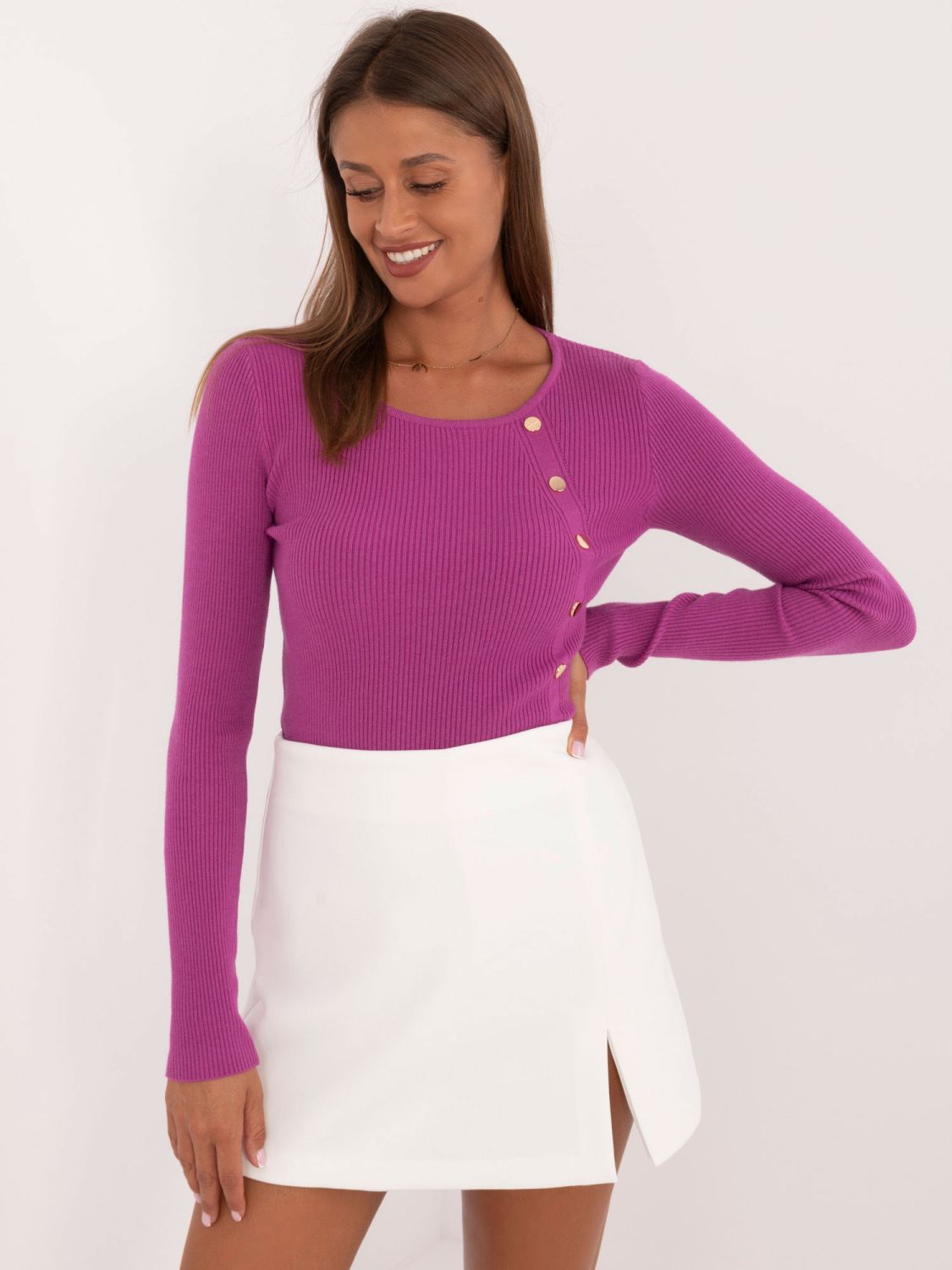 Eleganter lila Pullover
