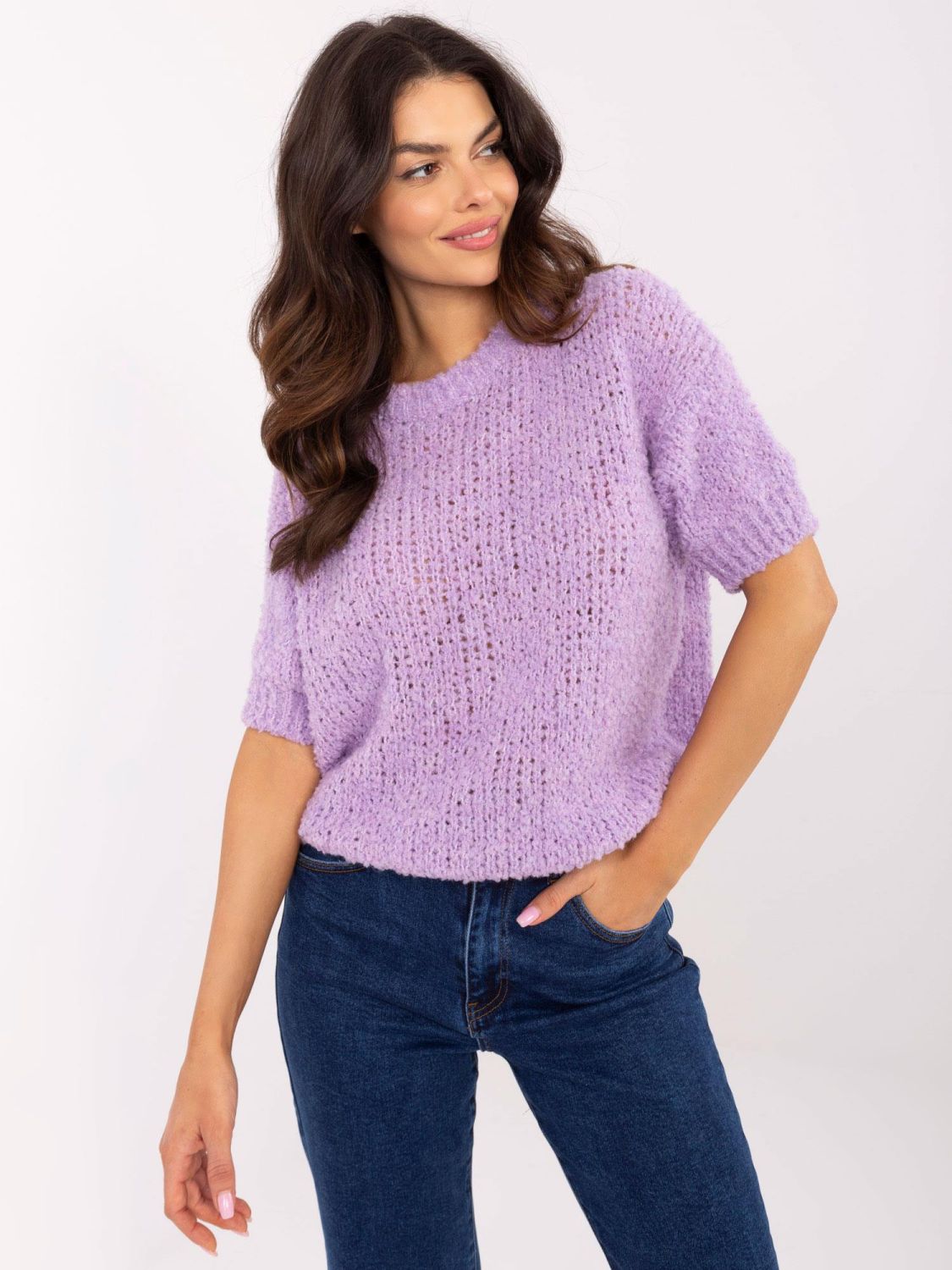 Stylischer Pullover in hellem Violett
