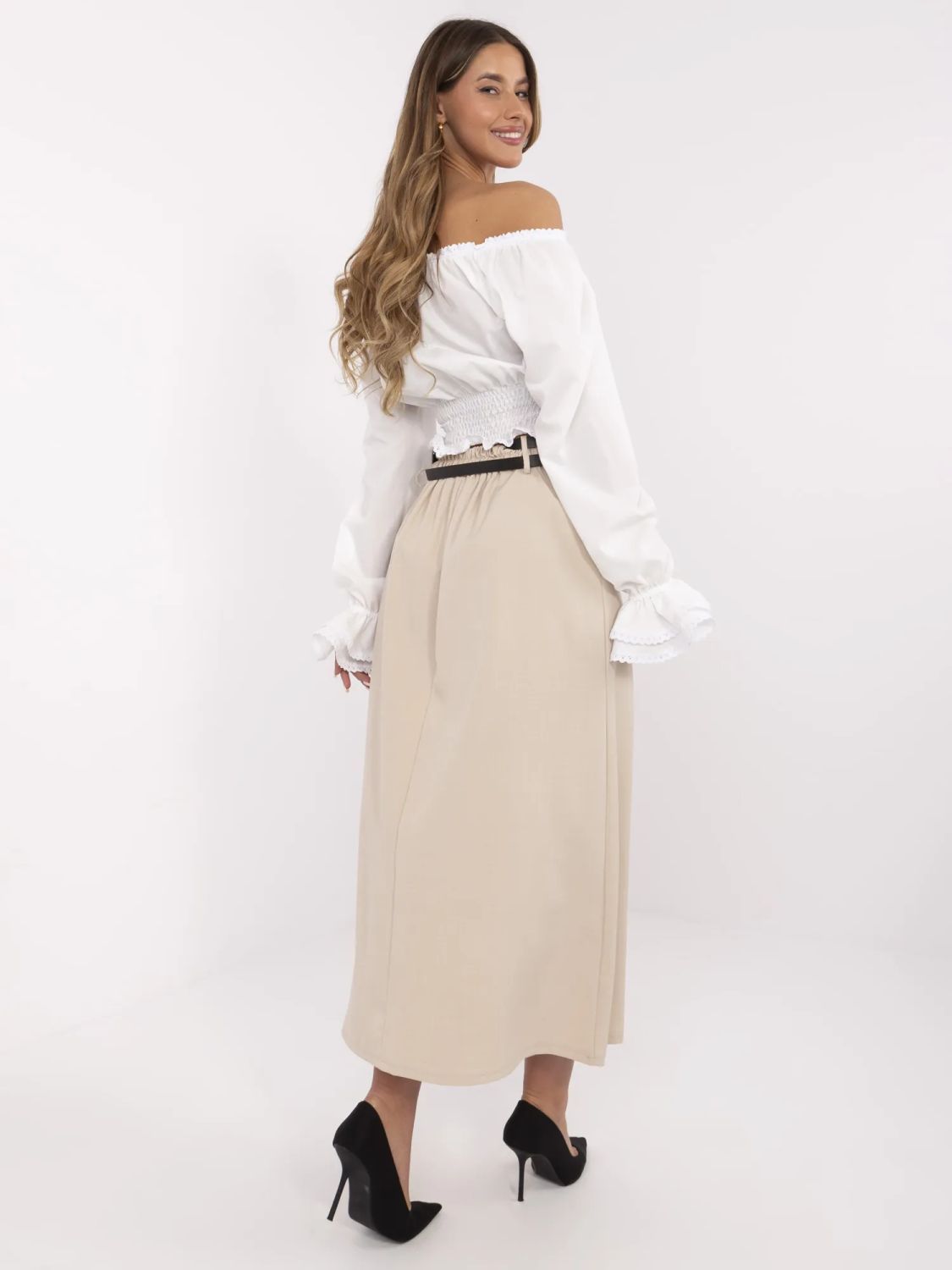 Eleganter Maxi-Rock in Beige